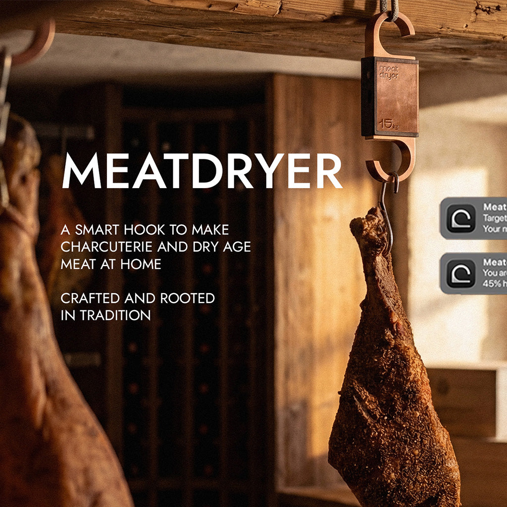 Meatdryer: Smart Hook for Cured Meats, Charcuterie & Dry Aging at Home